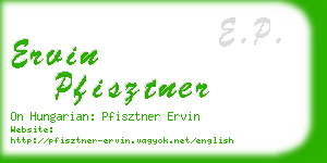 ervin pfisztner business card